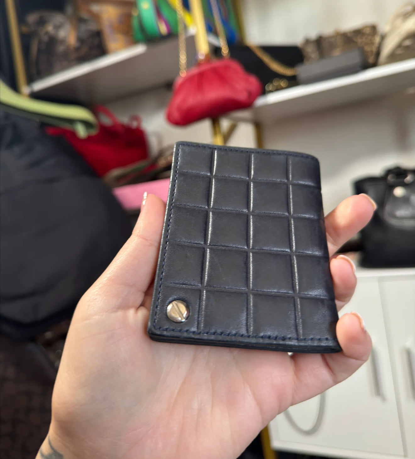 Chanel calfskin leather vintage card holder