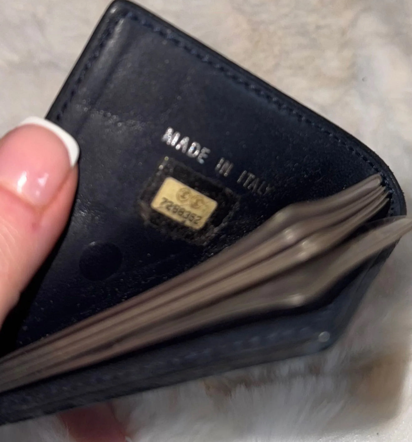Chanel calfskin leather vintage card holder