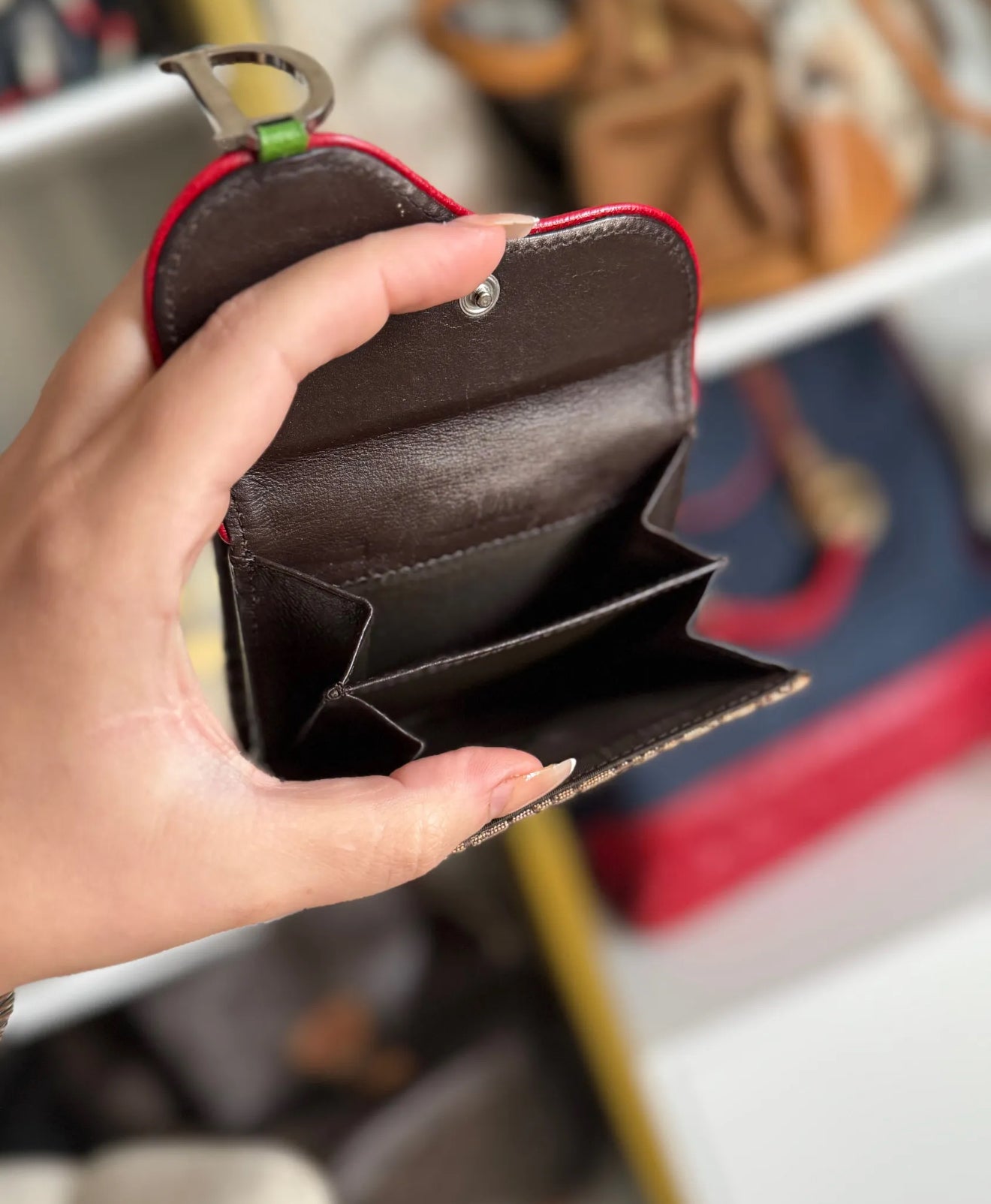 Dior Vintage Rasta saddle wallet