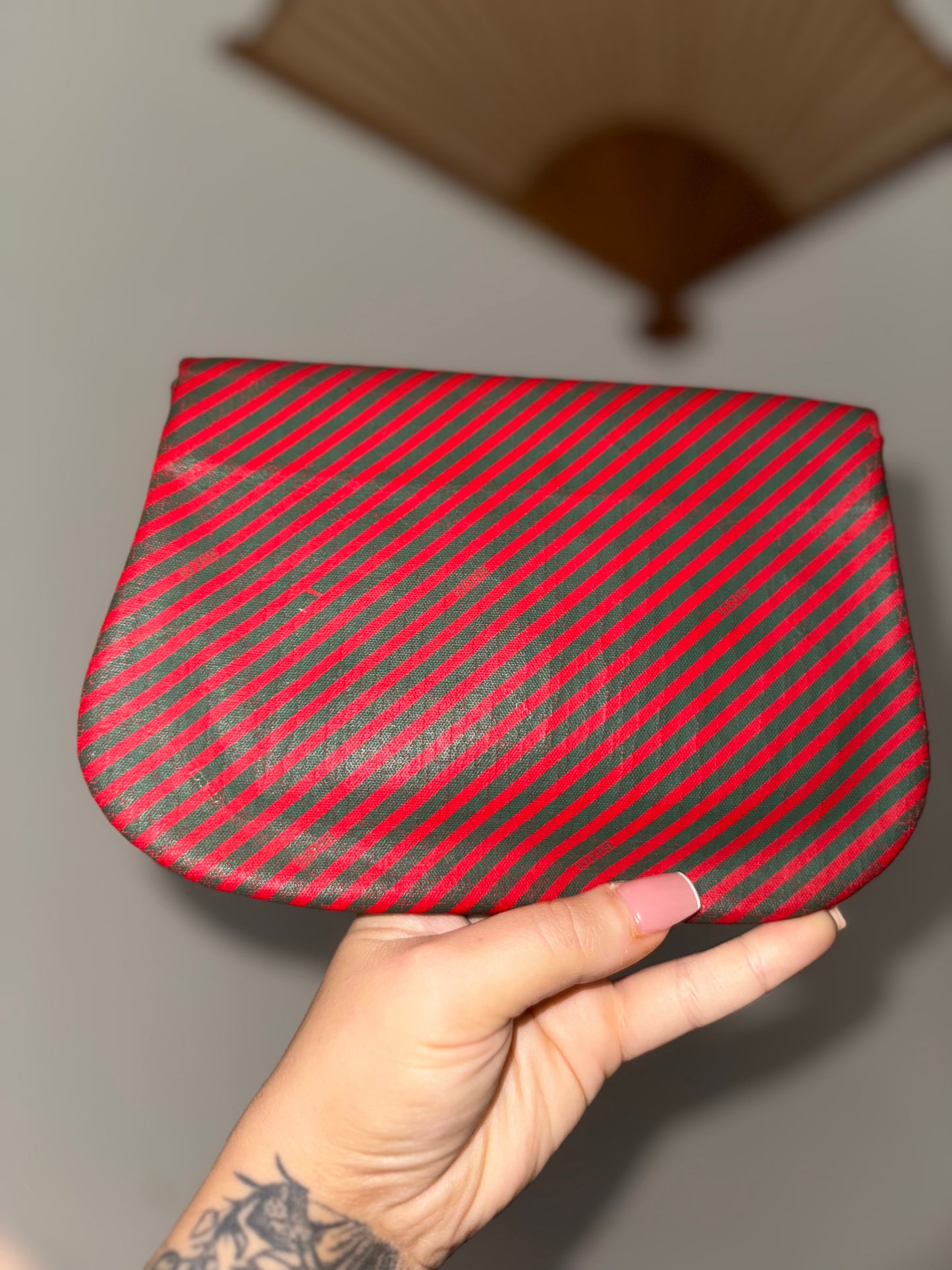 Gucci vintage striped clutch bag